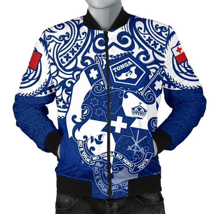 FUNSTUFFPRINTINT Tonga Polynesian Bomber Jacket (Men) – Tongan Pride (Bright Blue) – BN15  3D Bomber Jacket