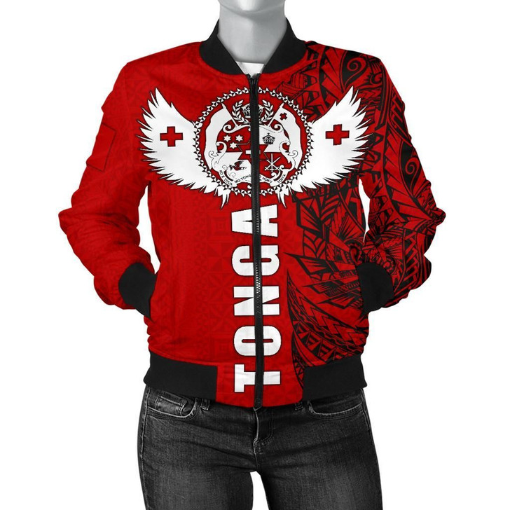 FUNSTUFFPRINTINT Tonga Polynesian Women’s Bomber Jacket – Tonga Wings – BN15  3D Bomber Jacket