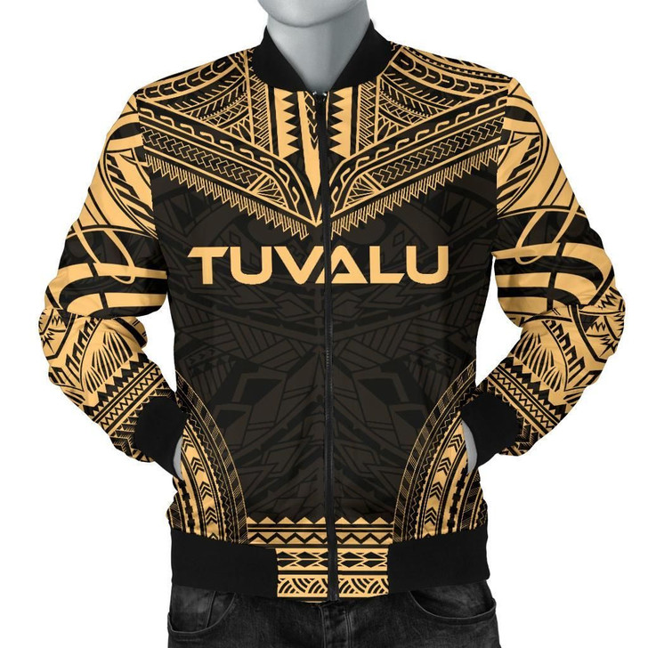 FUNSTUFFPRINTINT Tuvalu Polynesian Chief Men’s Bomber Jacket – Gold Version – Bn10  3D Bomber Jacket