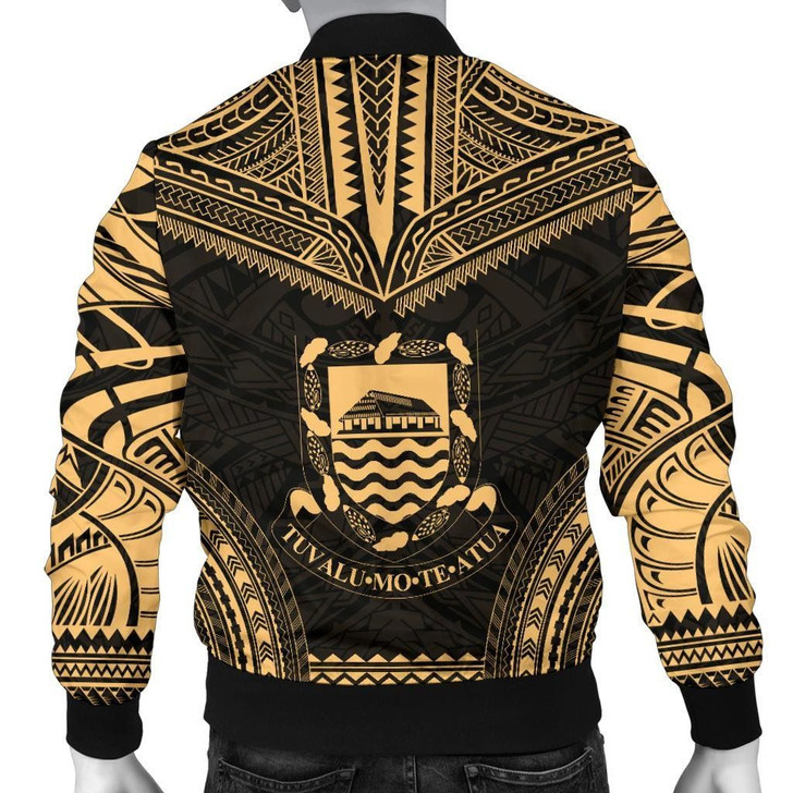 FUNSTUFFPRINTINT Tuvalu Polynesian Chief Men’s Bomber Jacket – Gold Version – Bn10  3D Bomber Jacket