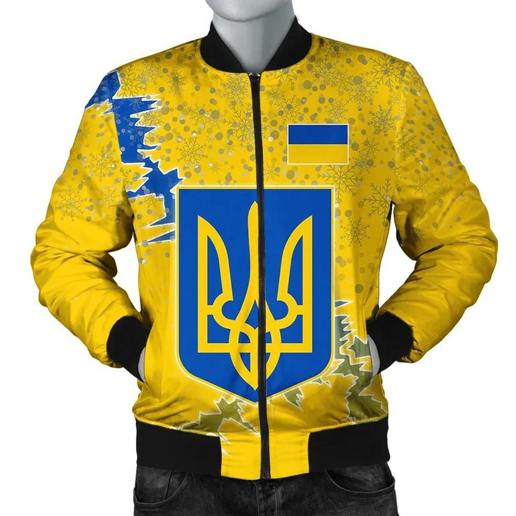 FUNSTUFFPRINTINT Ukraine Christmas Coat Of Arms Men Bomber Jacket X Style J78 3D Bomber Jacket