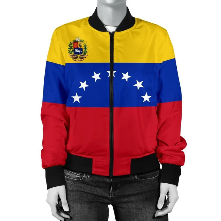 FUNSTUFFPRINTINT Venezuela Women’s Bomber Jacket Flag A7 3D Bomber Jacket