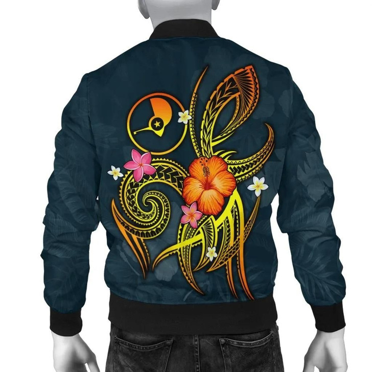 FUNSTUFFPRINTINT YAP Polynesian Men’s Bomber Jacket – Legend of YAP (Blue) – BN15 3D Bomber Jacket