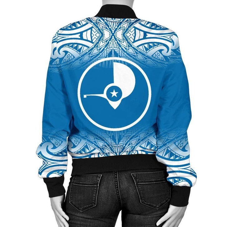 FUNSTUFFPRINTINT Yap Women’s Bomber Jacket – Fog Blue Style – BN09 3D Bomber Jacket