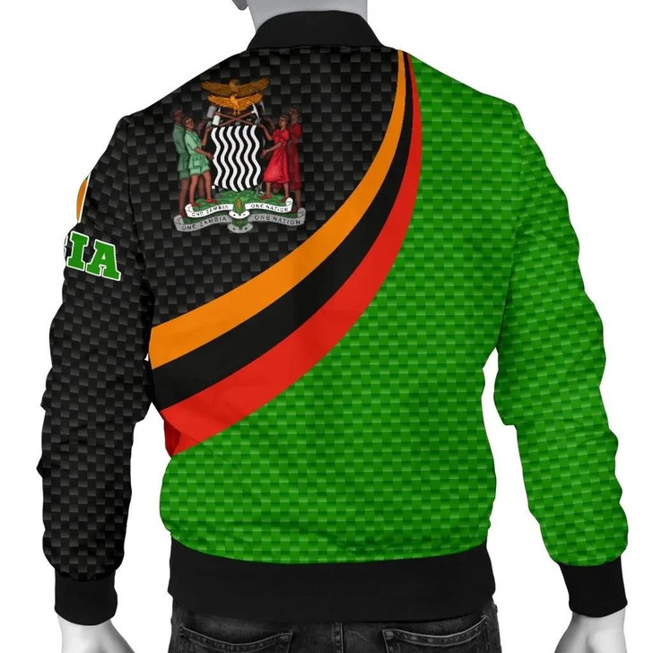 FUNSTUFFPRINTINT Zambia Men’s Bomber Jacket -Zambia Flag and Coat Of Arms – BN18 3D Bomber Jacket