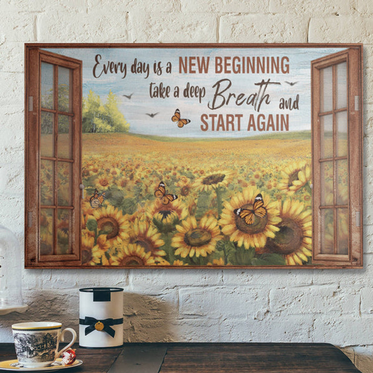 Bible Verse Wall Art Canvas - Every Day Is A New Beginning Canvas