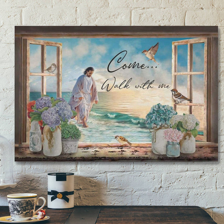 God Canvas Prints - Jesus Canvas Art - Come Walk With Me Canvas Print - Christian Wall Art