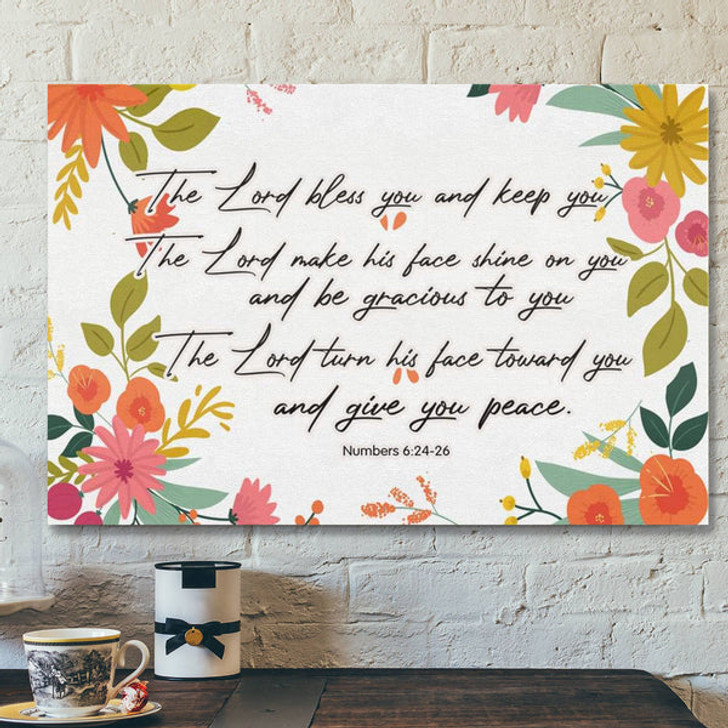God Canvas Prints - Jesus Canvas Art - Bible Verse Wall Art Numbers 624-26 The Lord Bless You And Keep You Canvas Print