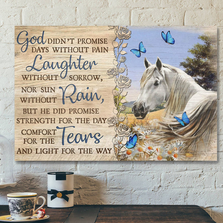 God Jesus Landscape Canvas Prints - God Wall Art - God Didn't Promise Days Without Pain