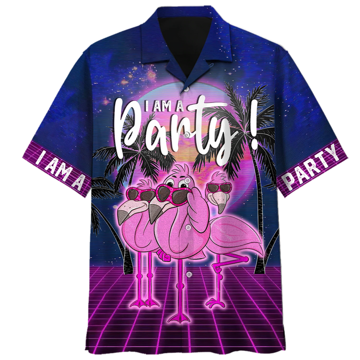 Flamingo Tropical Hawaiian Shirt, Flowers Flamingo Aloha Shirt, Men's Hawaiian Shirt