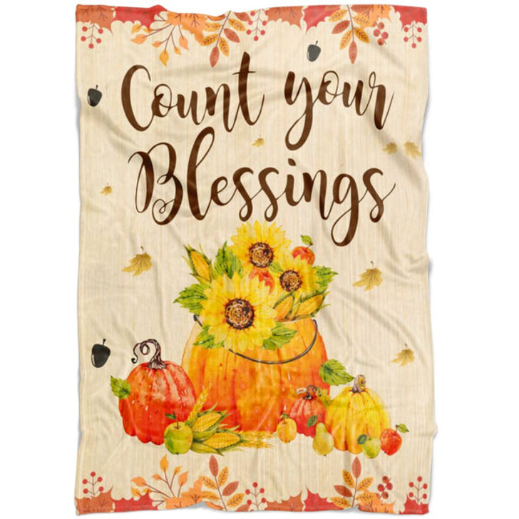 FUNSTUFFPRINT Count Your Blessings Fleece Blanket - Christian Blanket - Bible Verse Blanket