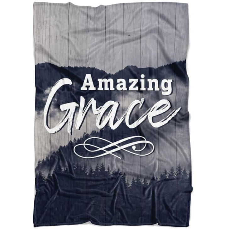 FUNSTUFFPRINT Amazing Grace Fleece Blanket - Christian Blanket - Bible Verse Blanket
