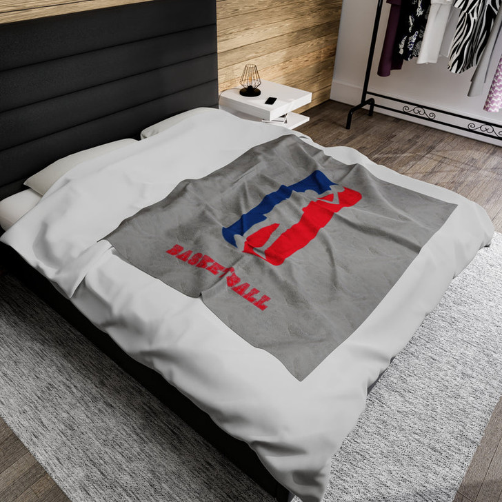 FUNSTUFFPRINT Basketball Sports Velveteen Plush Blanket