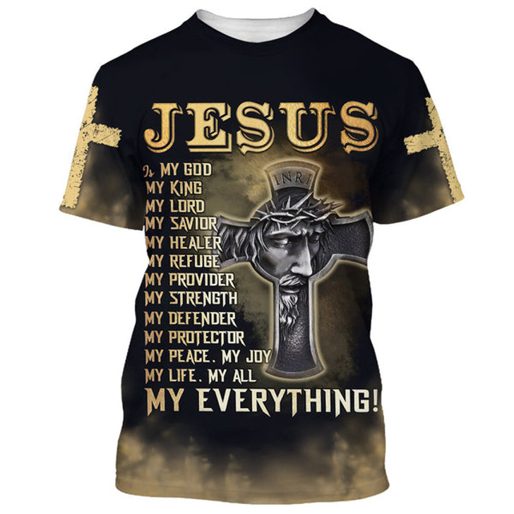 FUNSTUFFPRINT Jesus Is My God My King My Lord 3d T-Shirts - Christian Shirts For Men&Women 3D T-shirt