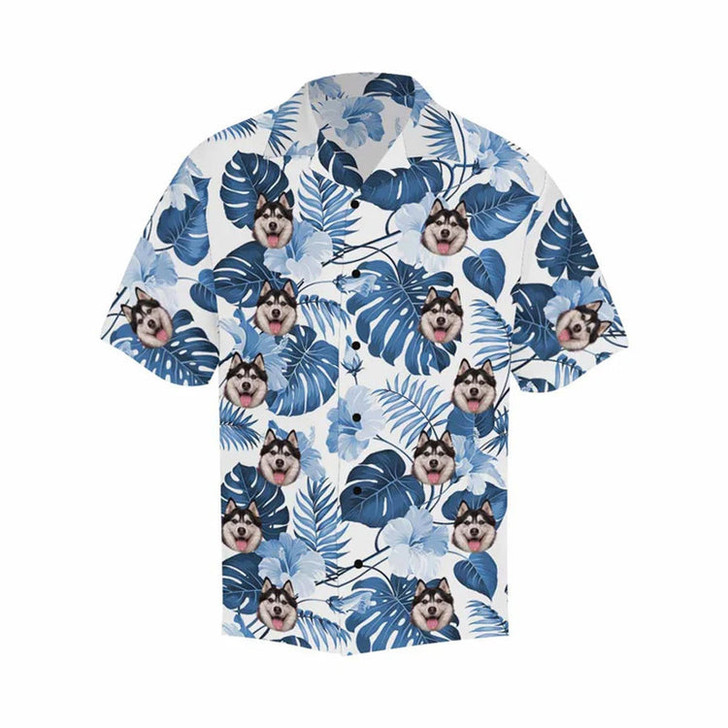Personalized Dog Face Shirt, Personalized Hawaiian Shirt for Men, floral Aloha shirt men