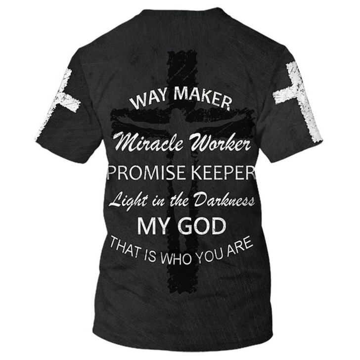 FUNSTUFFPRINT Faith Way Maker Miracle Worker 3D All Over Printed Shirt for Men and Women 3D T-shirt