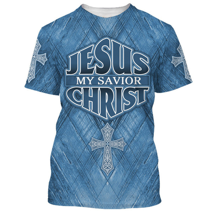 FUNSTUFFPRINT Jesus Christ Is My Savior 3D All Over Printed Shirt for Men and Women 3D T-shirt