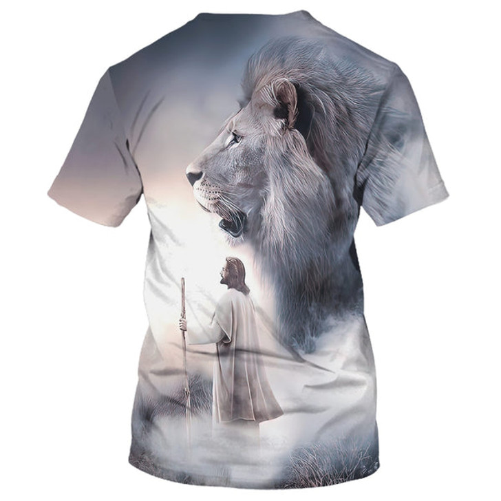 FUNSTUFFPRINT Jesus Christ Lion 3D All Over Printed Shirt for Men and Women 3D T-shirt