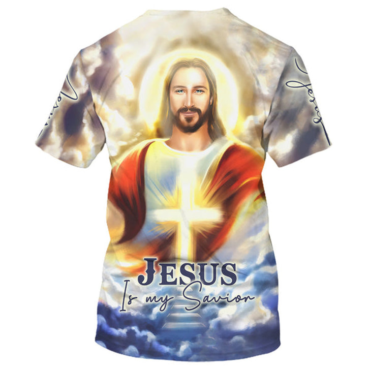 FUNSTUFFPRINT Jesus In Heaven Jesus Is My Savior 3D All Over Printed Shirt for Men and Women 3D T-shirt