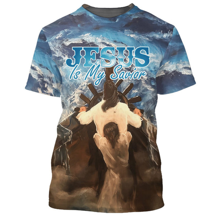 FUNSTUFFPRINT Jesus Is My Savior 3D All Over Printed Shirt for Men and Women 3D T-shirt