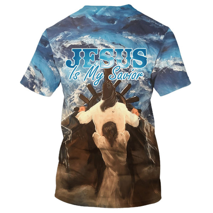FUNSTUFFPRINT Jesus Is My Savior 3D All Over Printed Shirt for Men and Women 3D T-shirt