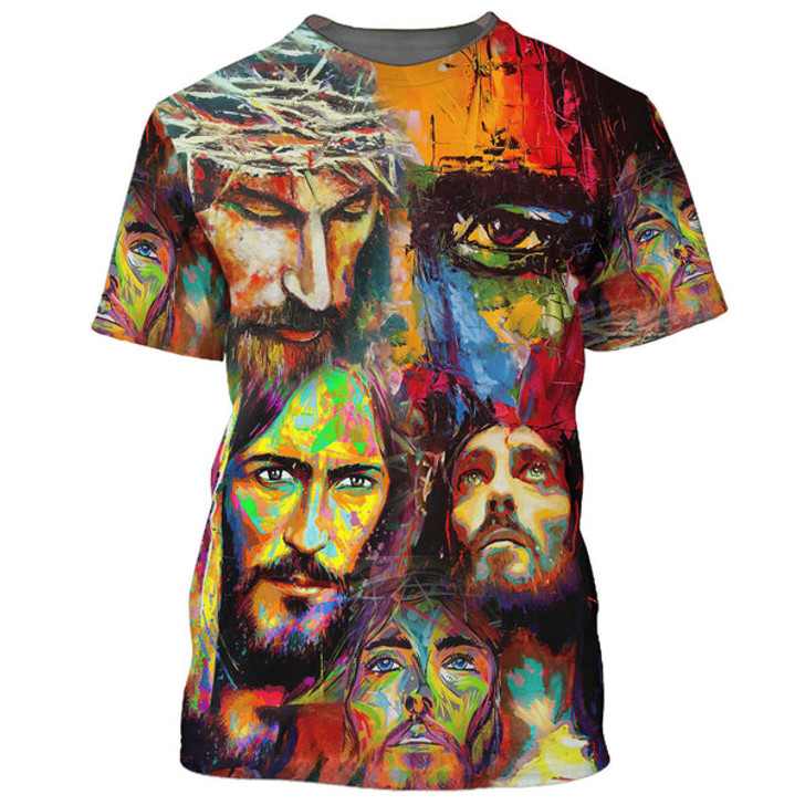 FUNSTUFFPRINT Pictures Jesus Christ 3D All Over Printed Shirt for Men and Women
 3D T-shirt