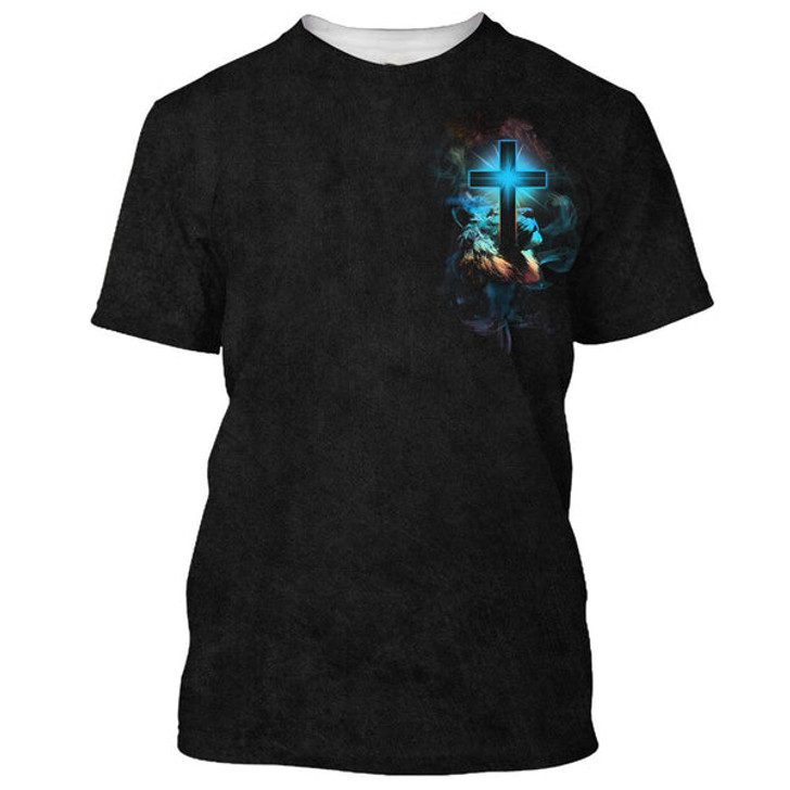 FUNSTUFFPRINT Way Maker Miracle Worker Lion Cross 3D All Over Printed Shirt for Men and Women
 3D T-shirt