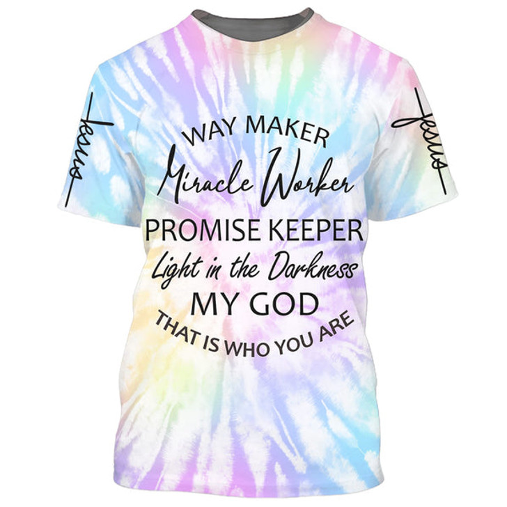 FUNSTUFFPRINT Way Maker Miracle Worker Promise Keeper 3D All Over Printed Shirt for Men and Women
 3D T-shirt