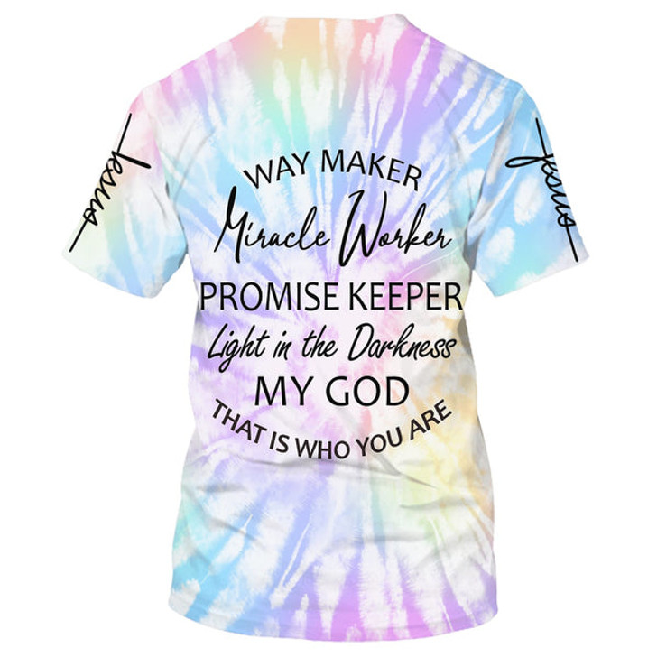 FUNSTUFFPRINT Way Maker Miracle Worker Promise Keeper 3D All Over Printed Shirt for Men and Women
 3D T-shirt