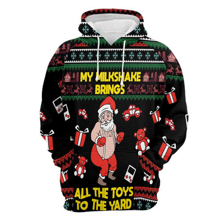 FUNSTUFFPRINT 3D My Milkshake Bring Christmas All Over 3D Hoodie and Zip Hoodie