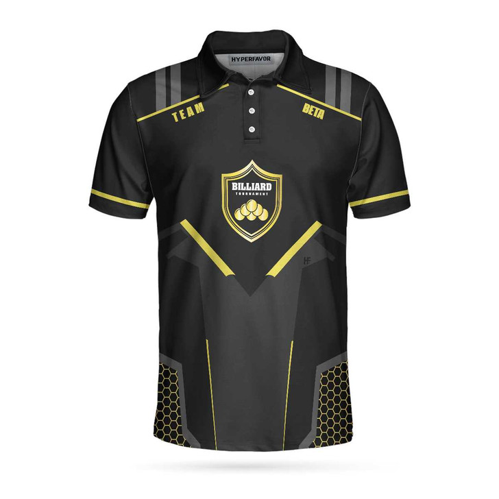 Custom Personalized Billiards Men Polo Shirt, Golden Team Billiards Team Custom Shirt For Men, Best Custom Billiards Gift