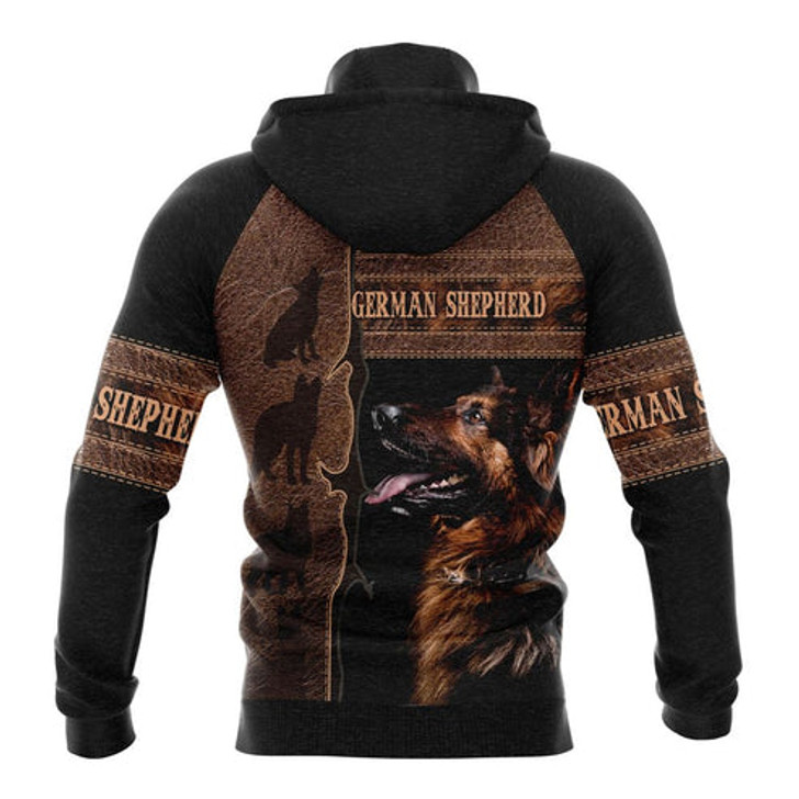 FUNSTUFFPRINT 3D German Shepherd Waiting For Christmas All Over 3D Hoodie and Zip Hoodie