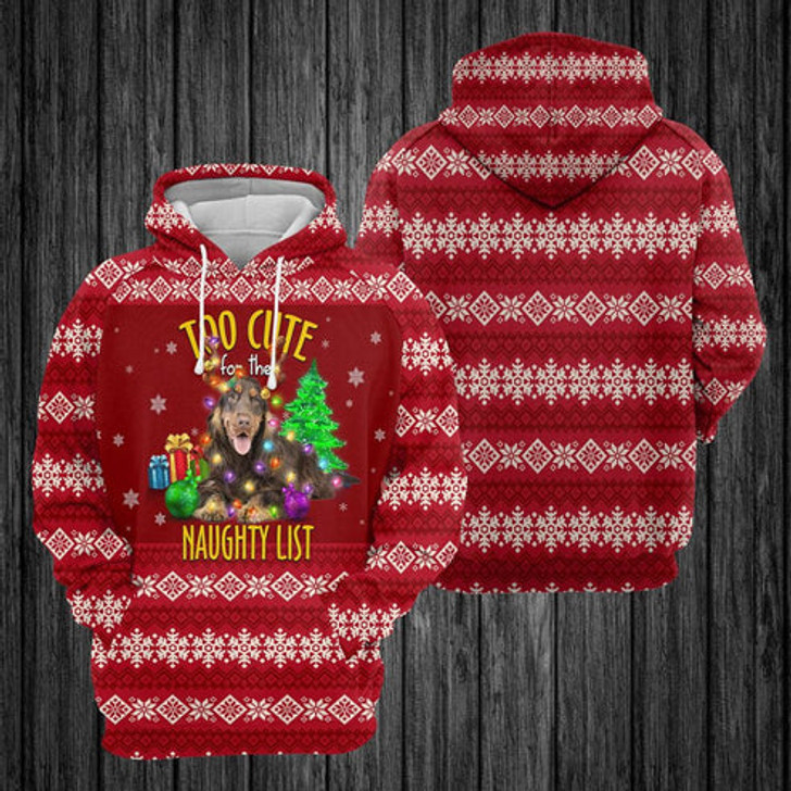 FUNSTUFFPRINT 3D German Shepherd Waiting For Christmas All Over 3D Hoodie and Zip Hoodie