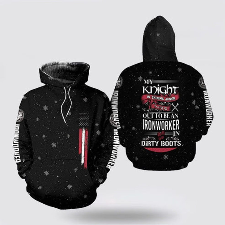 FUNSTUFFPRINT 3D My Knight Turns Out To Be An Ironworker In Dirty Boots 3D Hoodie and Zip Hoodie