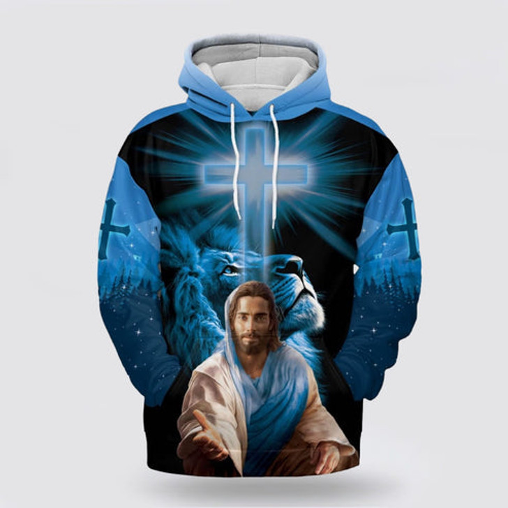 FUNSTUFFPRINT 3D Lion Lord Jesus Enlighten What's Dark In Me Amen 3D Hoodie and Zip Hoodie