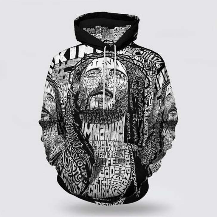 FUNSTUFFPRINT 3D Jesus Christ And Lion Half Face 3D Hoodie and Zip Hoodie