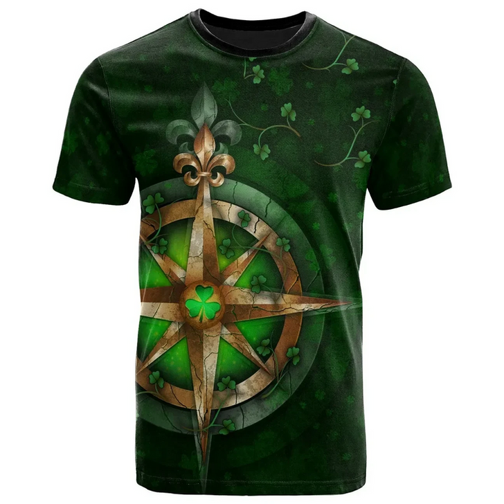 FUNSTUFFPRINT St. Patrick's Day Celtic Irish Compass Shamrock Shirts Hoodie Zip Hoodie Sweater 3D T-shirt
