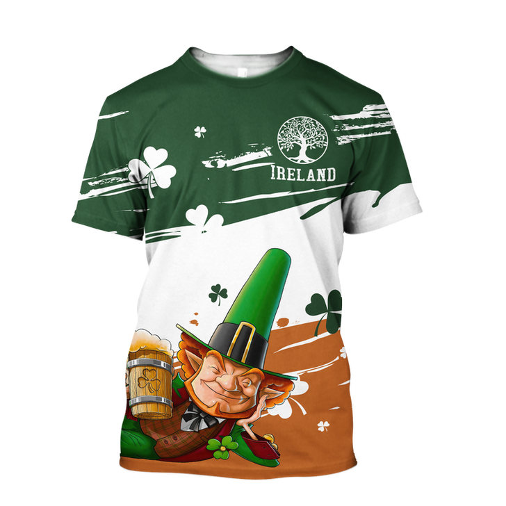 FUNSTUFFPRINT Ireland Tree Of Life Shamrock 3D Shirt, St Patrick's Day Shirt, Irish Shirt, Lucky Shirt, Drinking Shirts, Let's Day Drink 3D T-shirt
