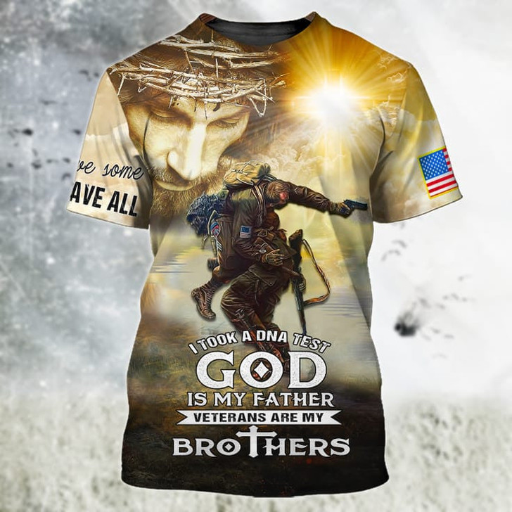FUNSTUFFPRINT 3D All Over Print Veteran Are My Brother Hoodie, Veteran Bomber, Sweatshirt For Veteran Man 3D T-shirt