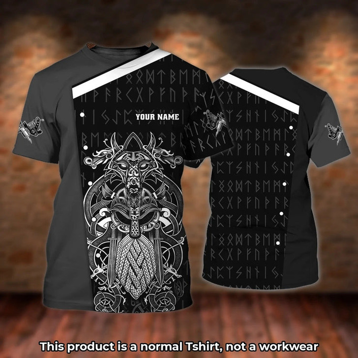 FUNSTUFFPRINT Custom 3D All Over Print Viking Tattoo Shirt, Tattoo Artist Shop Tshirt Men 3D T-shirt