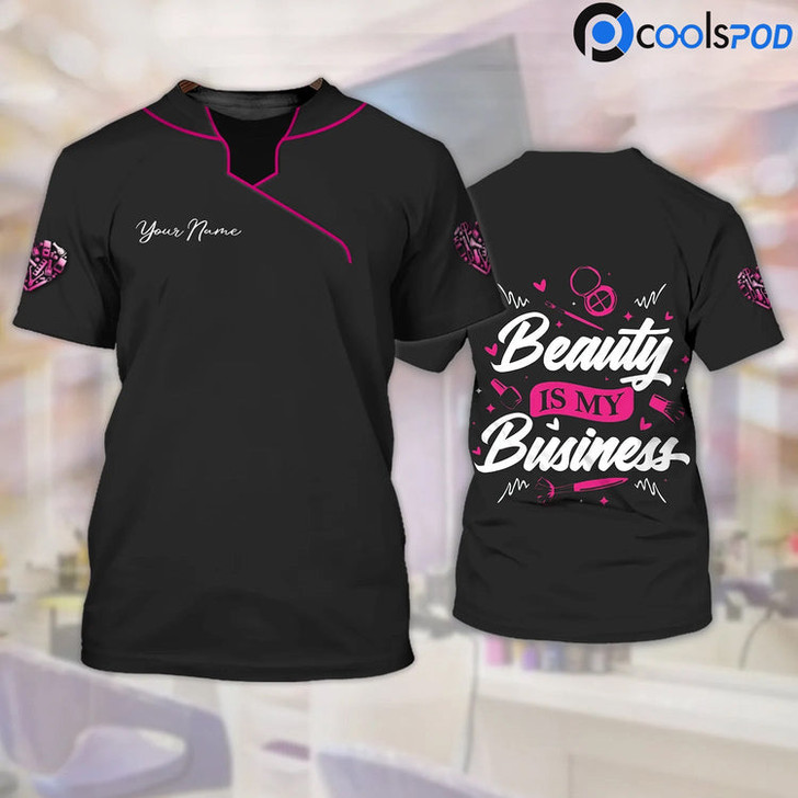 FUNSTUFFPRINT Custom Women Beauty Tech Tshirt, Beauty Is My Business 3D All Over Print T Shirt, Gift For Beauty Shop 3D T-shirt