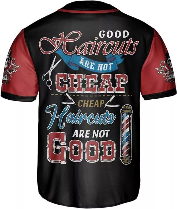 Custom Barber Shop Baseball Jersey Custom Name Shirt 3D  Scis