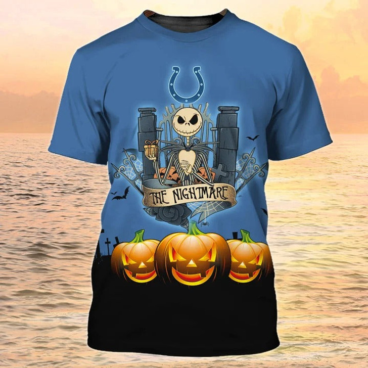 FUNSTUFFPRINT The Nightmare Halloween Shirt, 3D All Over Printed Skeleton Unisex Tshirt For Halloween 3D T-shirt