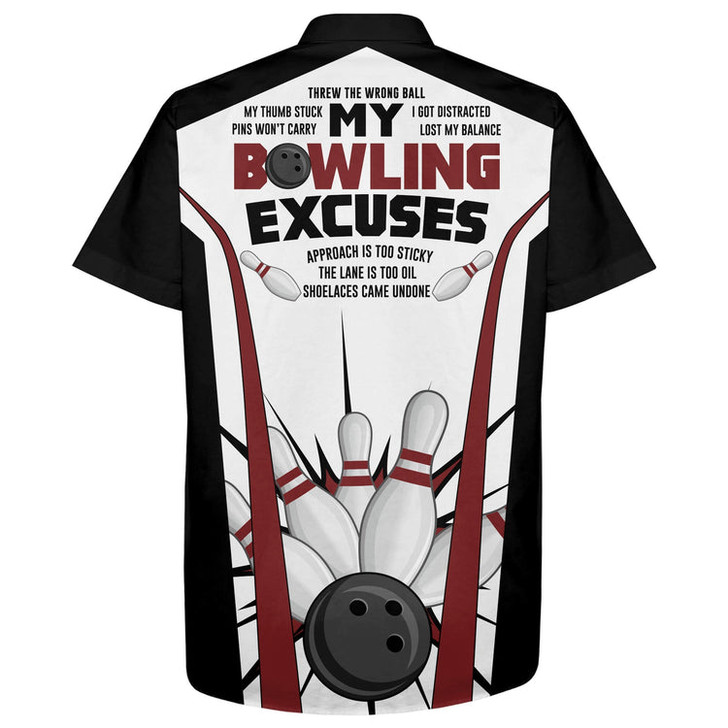 Custom Funny Hawaiian Bowling Shirt for Men Women, Custom Name Bowlers Jersey, Bowling Excuses 3D Print