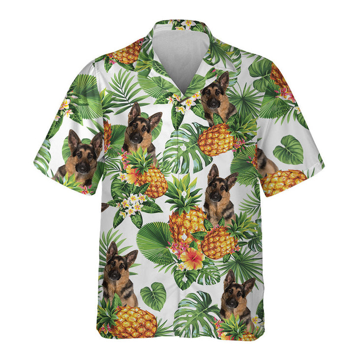 German Shepherd Dog Tropical Pattern Hawaiian Shirt, Dog lover Hawaiian Shirt, summer gift for men and women