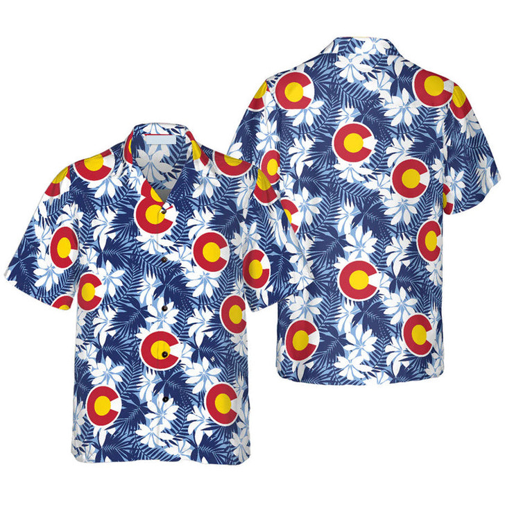 Colorado Flag Seamless Pattern USA Hawaiian Shirt for men and women