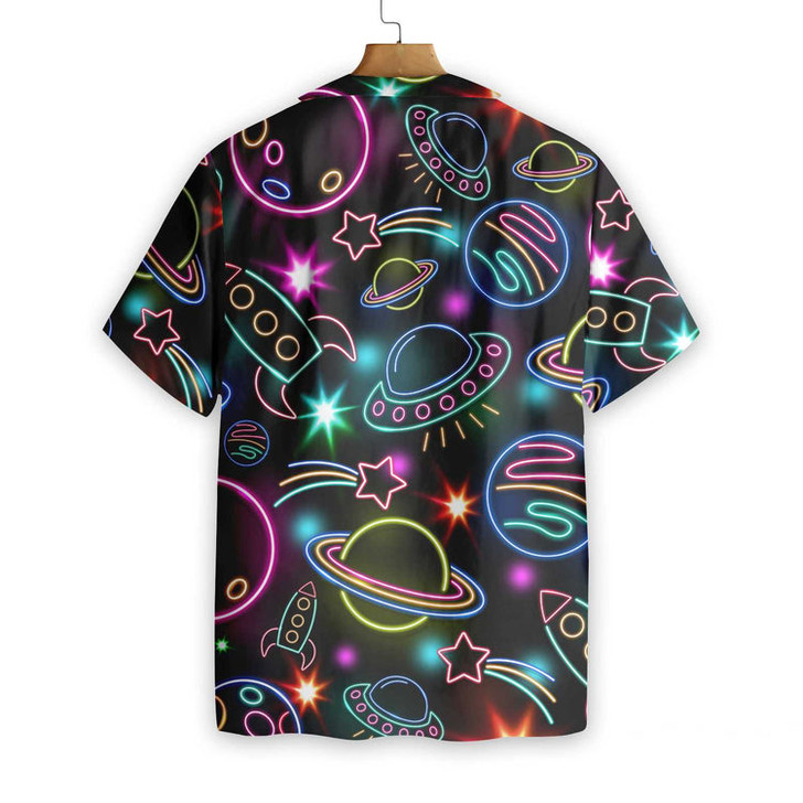 Glowing Space With Rainbow Star Hawaiian Shirt