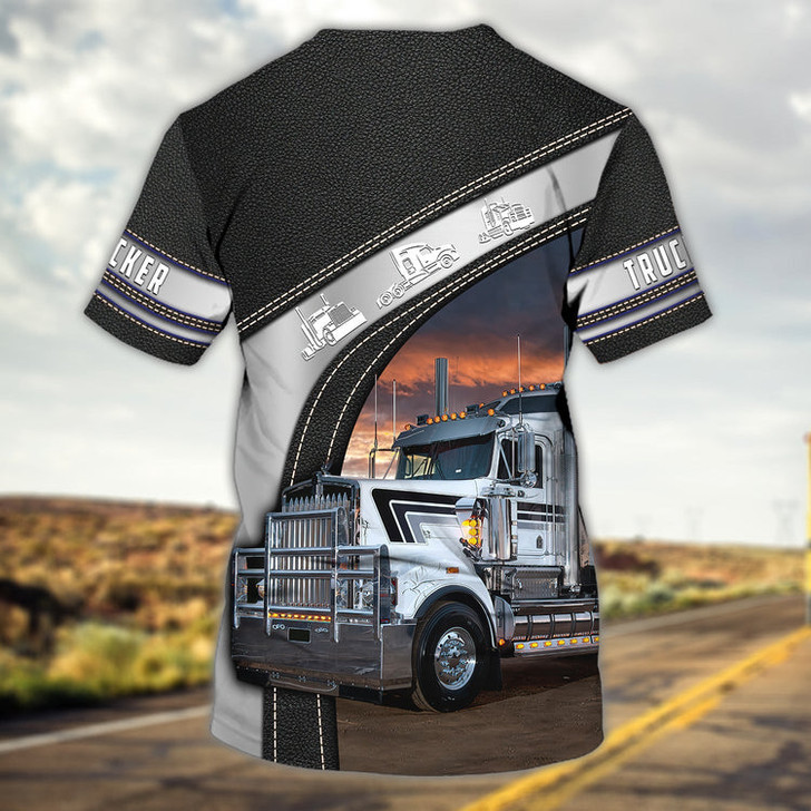 FUNSTUFFPRINT Custom Trucker T Shirt Men Women Cute Truck On Shirt Best Gift To Trucker 3D T-shirt