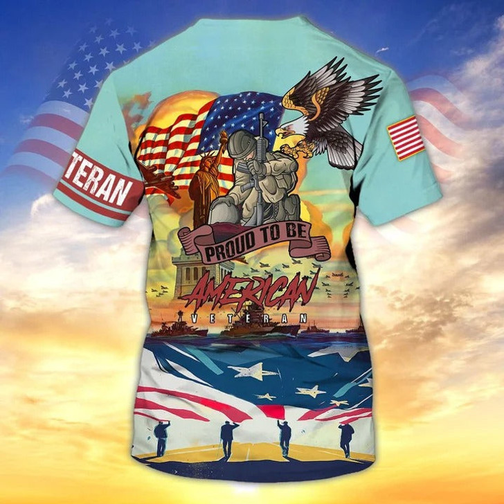 FUNSTUFFPRINT 3D Veteran Shirt Memorial Days Proud To Be American T Shirts 911 Shirts 3D T-shirt