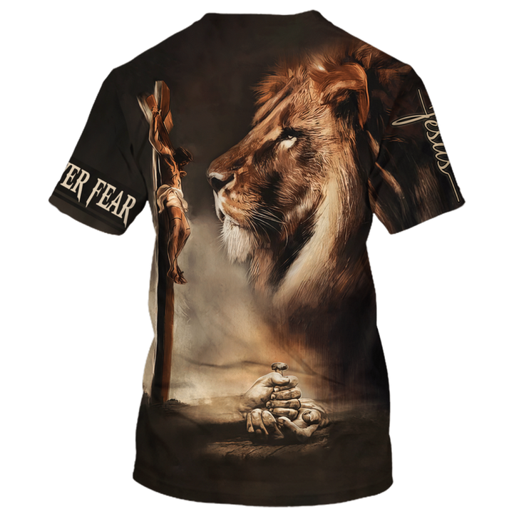 FUNSTUFFPRINT Cool Premium Faith Over Fear Tshirt Believe In God T Shirt For Men Women Jesus Shirts 3D T-shirt